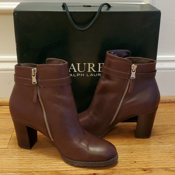 Lauren Ralph Lauren Shoes - Lauren Ralph Lauren Brown Leather Ankle Boots 7